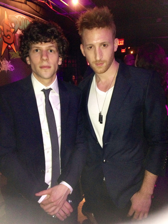 Elliot With Jesse Eisenberg at the premiere of "Now You See Me"